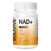 Solivive NAD+ Supplement 5-in-1 Formula – Resveratrol, CoQ10, Turmeric Curcumin & Niacin (B3) – Energy, Cellular Support & Anti-Aging – Non-GMO, Gluten-Free, Vegan Capsules – 60 Count