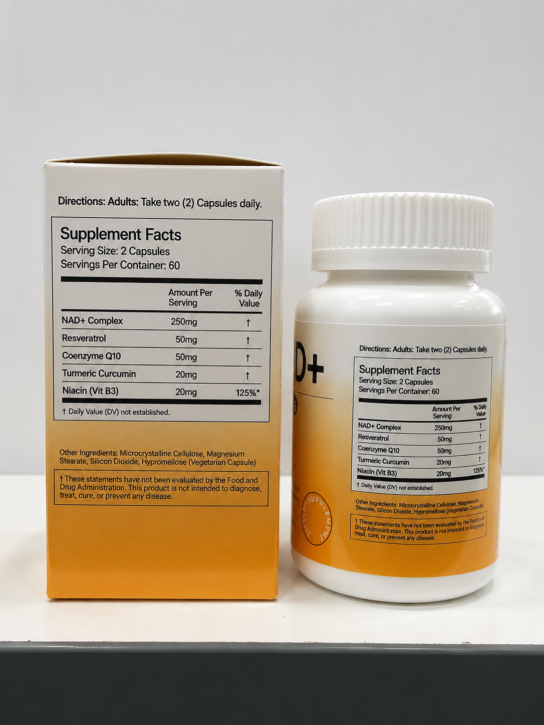 Solivive NAD+ Supplement 5-in-1 Formula – Resveratrol, CoQ10, Turmeric Curcumin & Niacin (B3) – Energy, Cellular Support & Anti-Aging – Non-GMO, Gluten-Free, Vegan Capsules – 60 Count