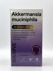 Solivive Akkermansia Muciniphila Probiotic – 10 Billion AFUs, GLP-1 Support, Gut Health Supplement, Vegan Capsules, Non-GMO, Gluten Free (60 Capsules)