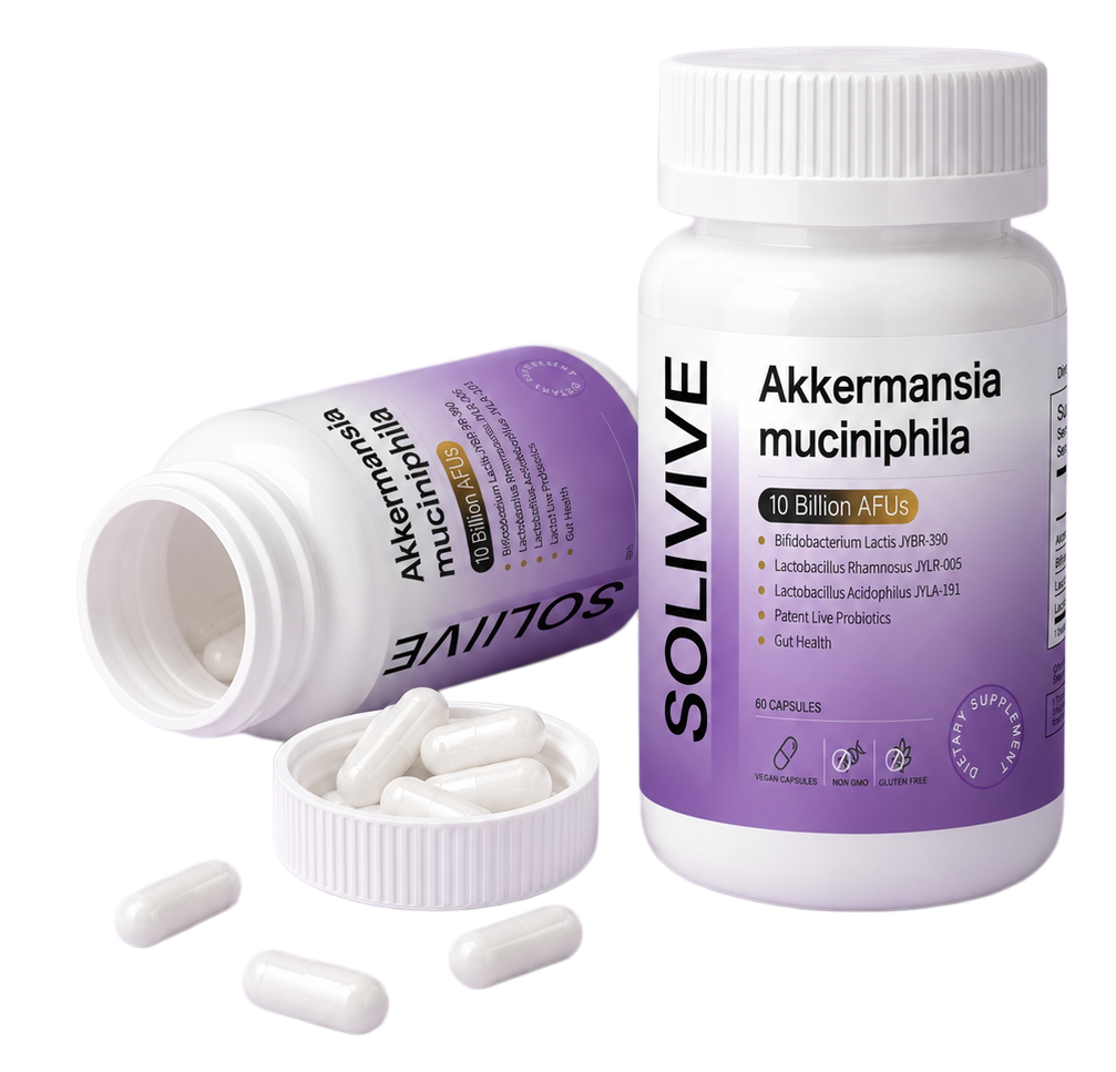 Solivive Akkermansia muciniphila probiotic bottle