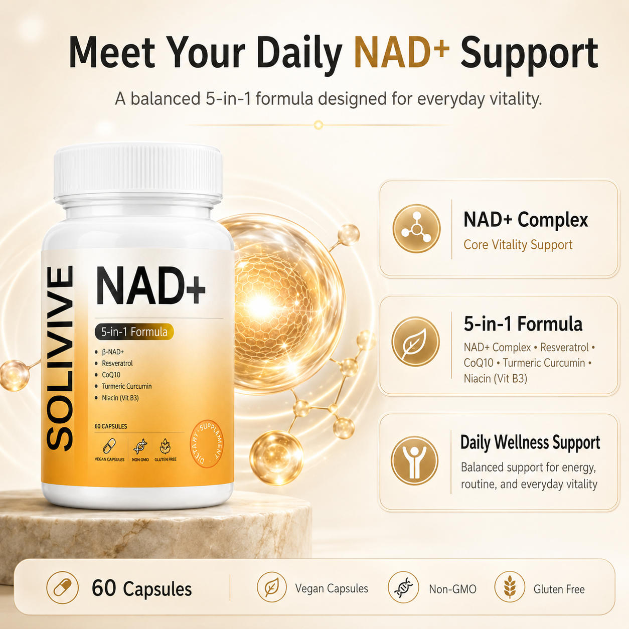 Solivive NAD+ 5-in-1 Formula